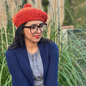 Crochet Beret - Chunky Beret - Slouchy Hat Beanie - Gift for her - Boho