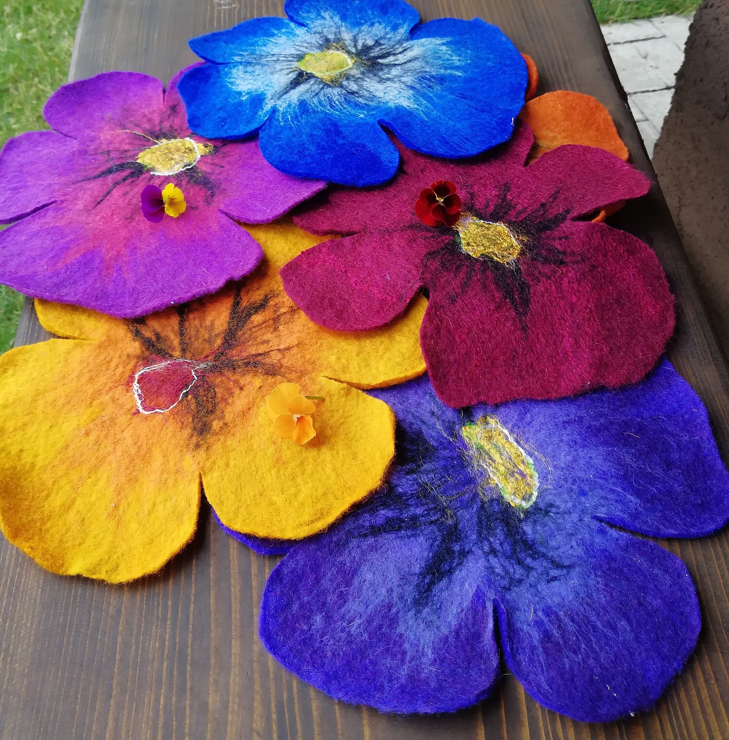 Felt Coasters Wool Coasters Handmade Cup Coasters Etsy