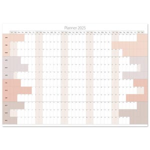 Calendario planificador pared 2025 grande A0 A1 | Agenda mural anual y mensual | Organizador pared hogar y oficina