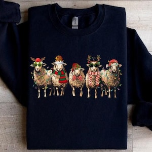 Christmas Sheep Sweatshirt, Sheep Christmas Shirt, Funny Sheep Sweater, Funny Animal Shirt, Cute Farmer Shirt, Christmas Crewneck, Xmas Tee