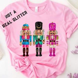 Nutcracker Sweatshirt, Christmas Nutcracker Shirt, Christmas Gift, Holiday Sweaters, Christmas Crewneck, Faux Sequin Shirt, Womens Christmas