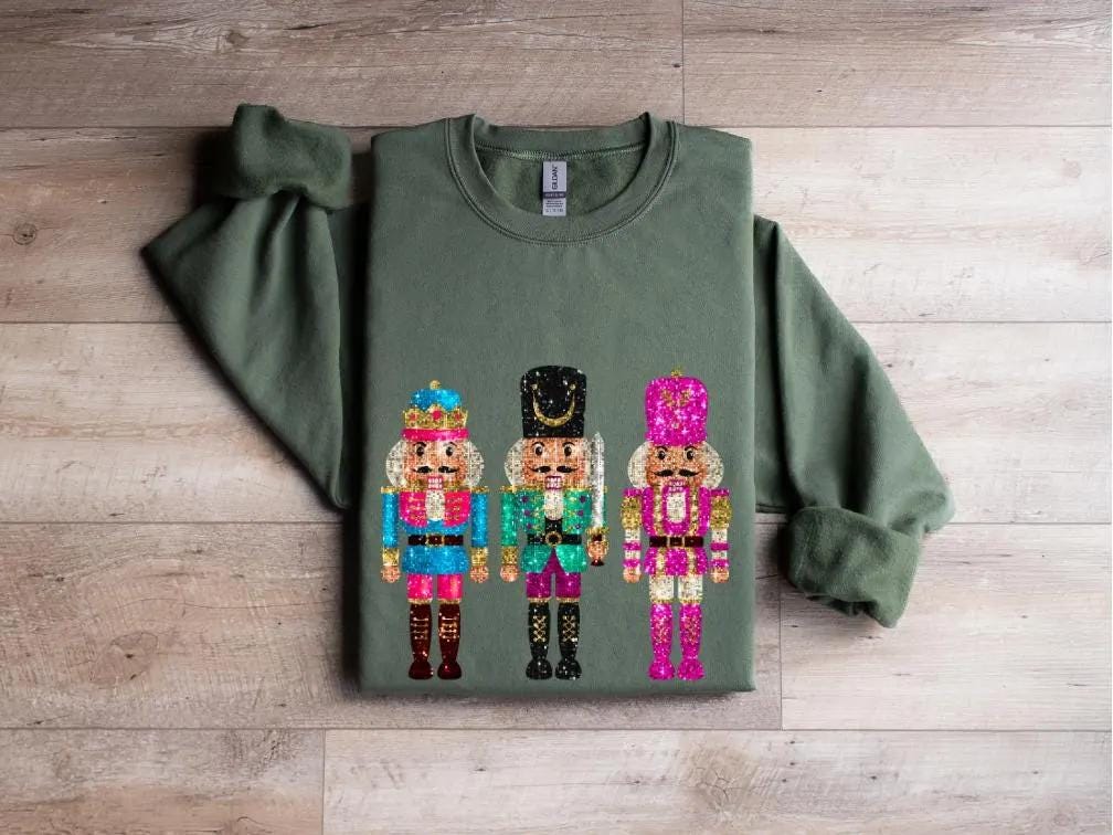 Nutcracker Patchwork Christmas Crewneck