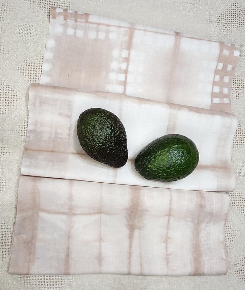 100% Cotton Naturally Dyed With Avocado Skins - Three Pieces of Fabric ...