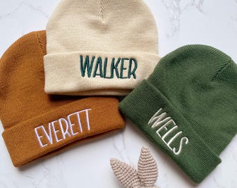 2025 Personalized Family Matching Beanie, Personalized Embroidered Beanie, Monogram Custom Kids Winter Beanie, Baby Shower Gift