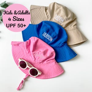 Personalized Summer Family Matching Bucket Hat, Personalized Embroidered Summer Sun Hat, Monogram Custom Kids Summer Hat, Baby Shower Gift