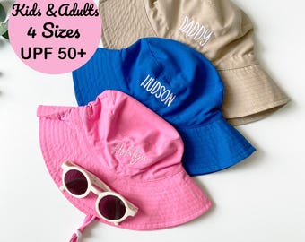 Personalized Summer Family Matching Bucket Hat, Personalized Embroidered Summer Sun Hat, Monogram Custom Kids Summer Hat, Baby Shower Gift