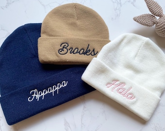 2025 Personalized Family Matching Beanie, Personalized Embroidered Beanie, Monogram Custom Kids Winter Beanie, Baby Shower Gift