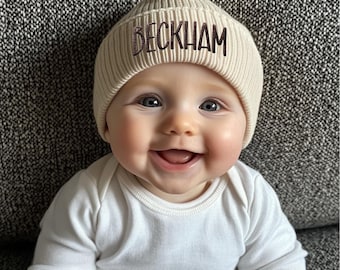 2025 Personalized Family Matching Beanie, Personalized Embroidered Beanie, Monogram Custom Kids Winter Beanie, Baby Shower Gift