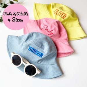 Personalized Summer Family Matching Bucket Hat, Personalized Embroidered Summer Sun Hat, Monogram Custom Kids Summer Hat, Baby Shower Gift