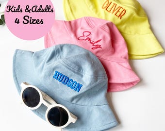 Personalized Summer Family Matching Bucket Hat, Personalized Embroidered Summer Sun Hat, Monogram Custom Kids Summer Hat, Baby Shower Gift