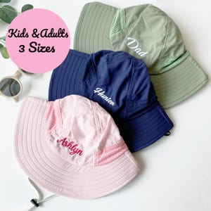 Personalized Summer Family Matching Sun Hat, Personalized Embroidered Summer Bucket Hat, Monogram Custom Kids Beach Hat, Baby Shower Gift