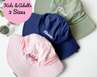 Personalized Summer Family Matching Sun Hat, Personalized Embroidered Summer Bucket Hat, Monogram Custom Kids Beach Hat, Baby Shower Gift