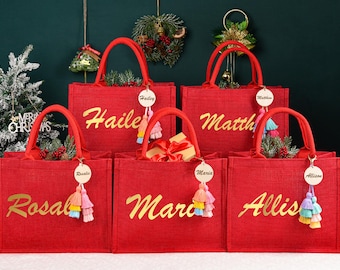 2026 Personalized Christmas Gift Bags,Red Gift Bag,Xmas Gift Bags,Christmas Party Bag,Christmas Sack,Custom Christmas Gift Bag,Christmas Eve