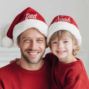 Chapéus de Natal bordados personalizados 2026, chapéus de inverno, chapéus de Papai Noel, chapéus de Natal com nome, presentes de Natal, presentes de chá de bebê, chapéus combinando com a família