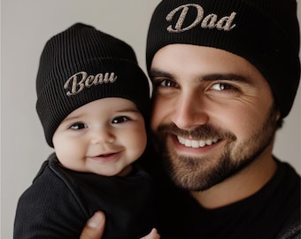 2025 Personalized Family Matching Beanie, Personalized Embroidered Beanie, Monogram Custom Kids Winter Beanie, Baby Shower Gift
