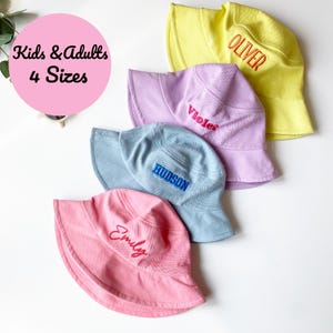 Personalized Summer Family Matching Bucket Hat, Personalized Embroidered Summer Sun Hat, Monogram Custom Kids Summer Hat, Baby Shower Gift