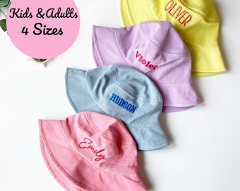 Personalized Summer Family Matching Bucket Hat, Personalized Embroidered Summer Sun Hat, Monogram Custom Kids Summer Hat, Baby Shower Gift