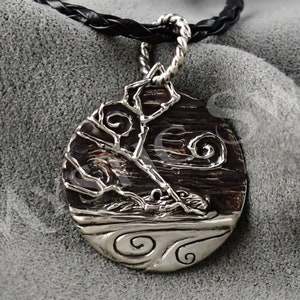 Beaver Necklace, Swimming Beaver Medallion, Sterling Silver Animal Jewelry, Spirit Animal Beaver Pendant