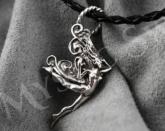 Joy Fantasy Faerie Pendant, Sterling Silver Fairy Necklace, Artisans Jewelry