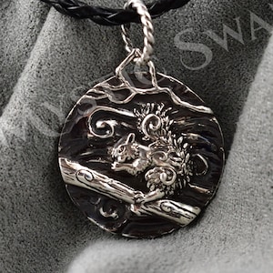 Squirrel Necklace, Squirrel Medallion, Sterling Silver Animal Jewelry, Spirit Animal Squirrel Pendant