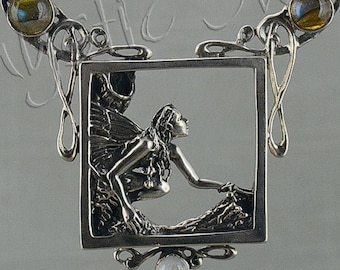 Faerie Halskette mit Scrollwork, Akzentsteine mit Perlen oder Kette