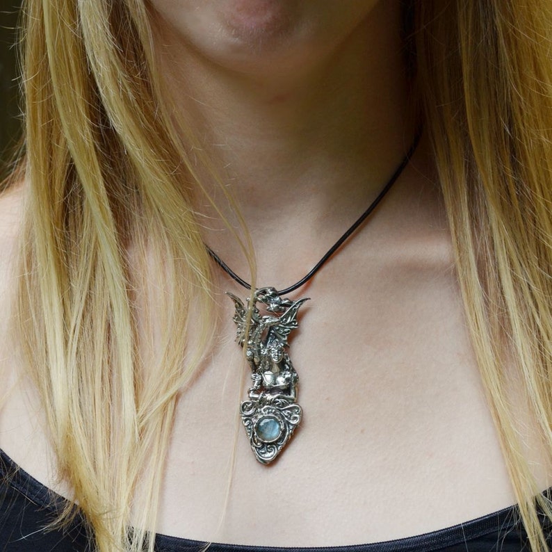 Fantasy Jewelry Magic Foretold Dragon & Maiden | Etsy