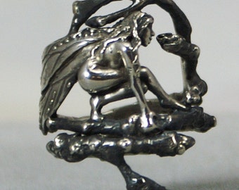 Faeries of the Wood Fantasy Ring in Sterling Silver