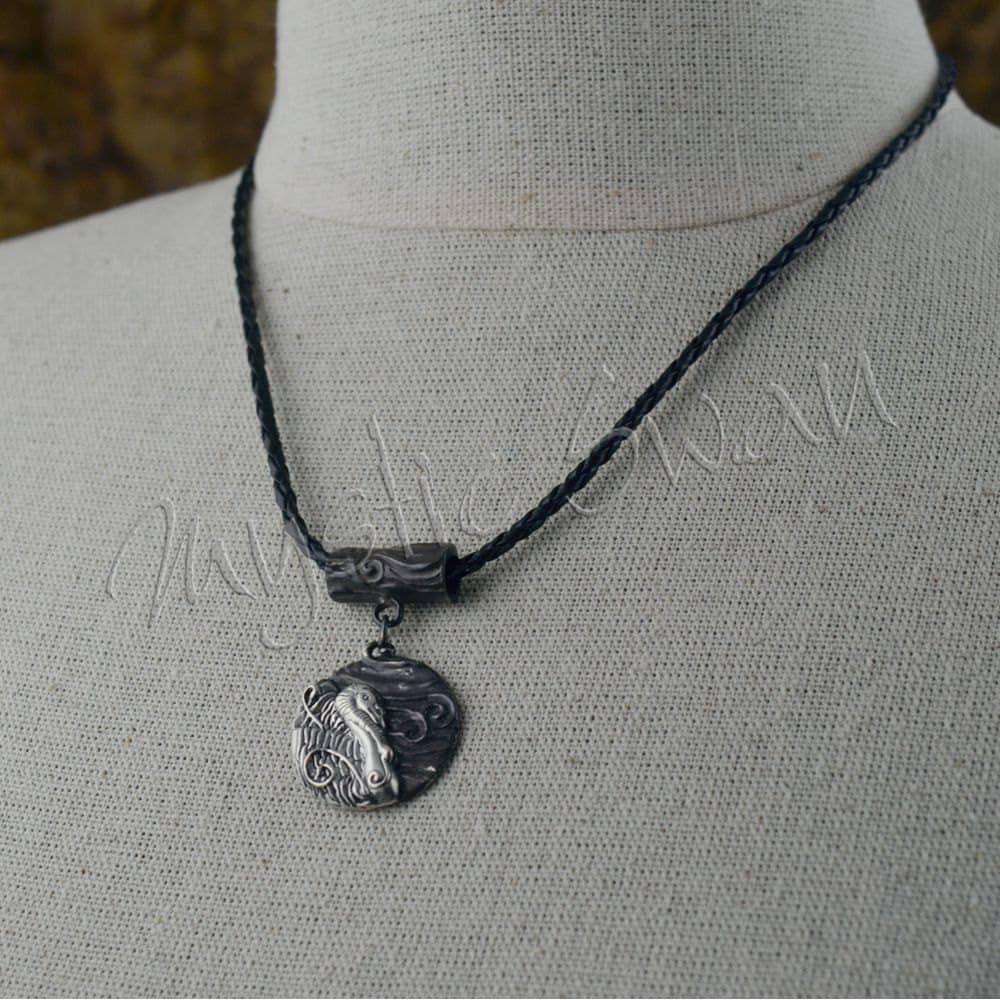 Turkey Necklace, Turkey Medallion, Sterling Silver Animal