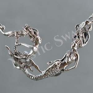 Mermaid & Child &quot;Follow Me&quot; Necklace in Sterling Silver