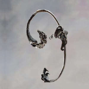 Sterling Silver Mermaid Ear Wrap, Magical Fantasy Jewelry image 4