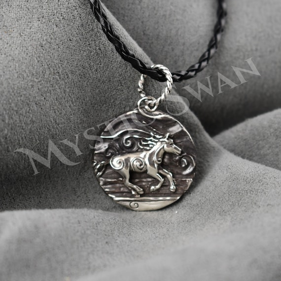 Sterling Silver Horse Medallion Necklace: Spirit Animal Jewelry