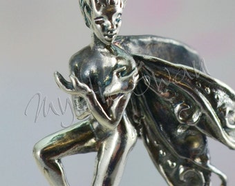 Frolicking Faerie, Clarity, With Jump Ring in Sterling Silver