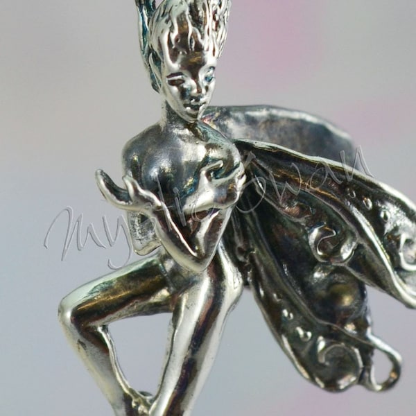 Frolicking Faerie, Clarity, With Jump Ring in Sterling Silver