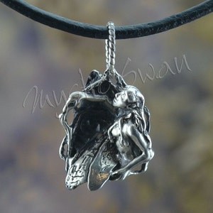 Small Woodland Faerie Fantasy Pendant Looking Upward