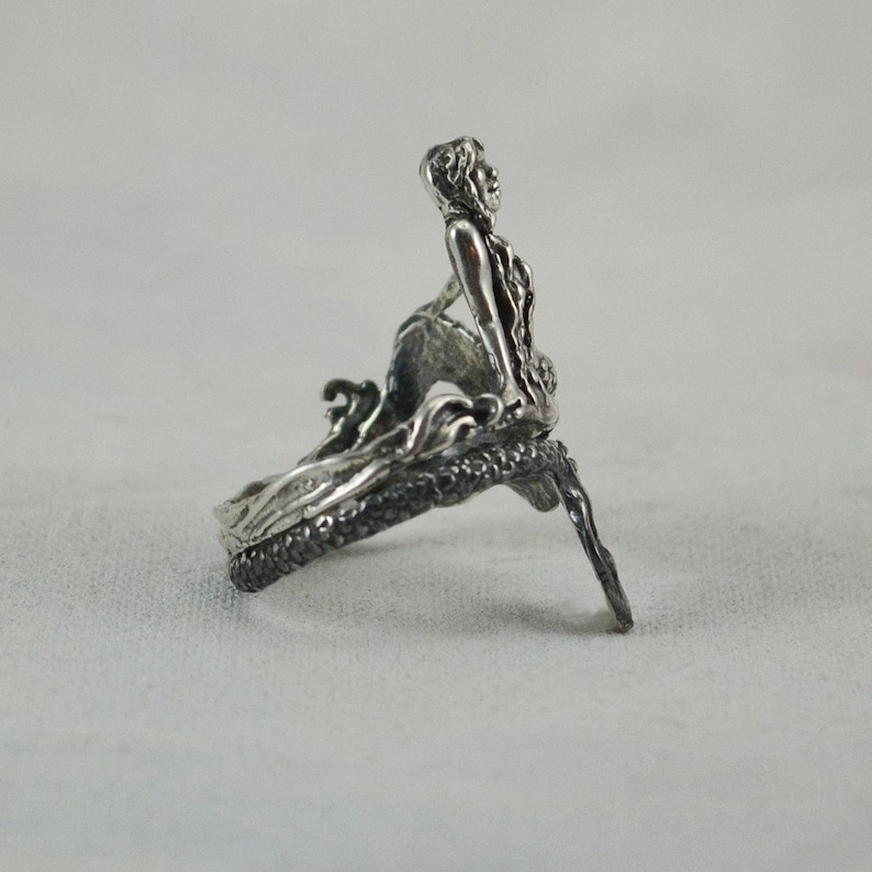 Mermaid Ring in Sterling Silver Magical Fantasy Jewelry Etsy