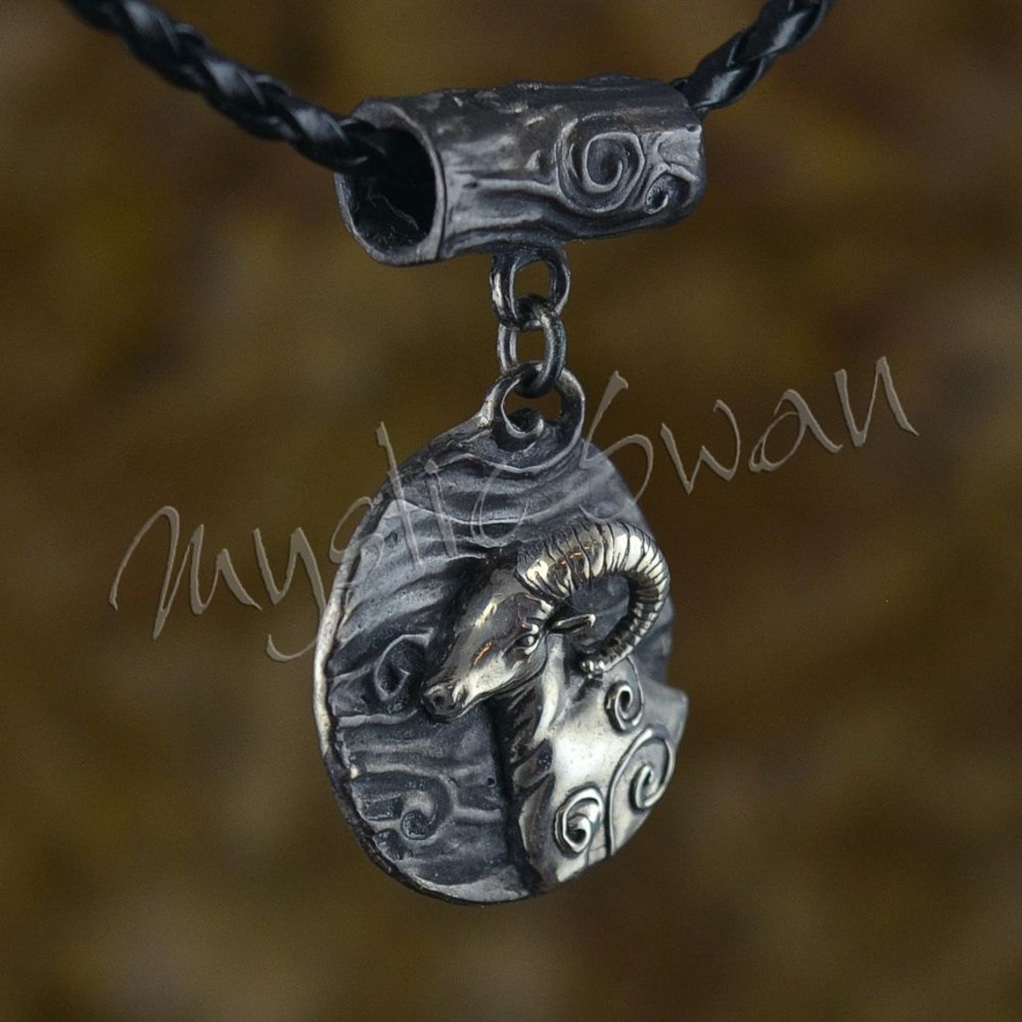 Big Horn Sheep Necklace Big Horn Sheep Ram Medallion Etsy