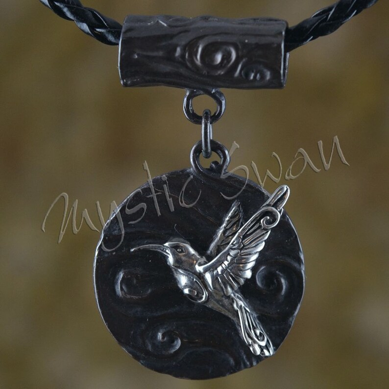 Spirit Animal Hummingbird Pendant Hummingbird Necklace Flying Hummingbird Medallion Sterling Silver Animal Jewelry
