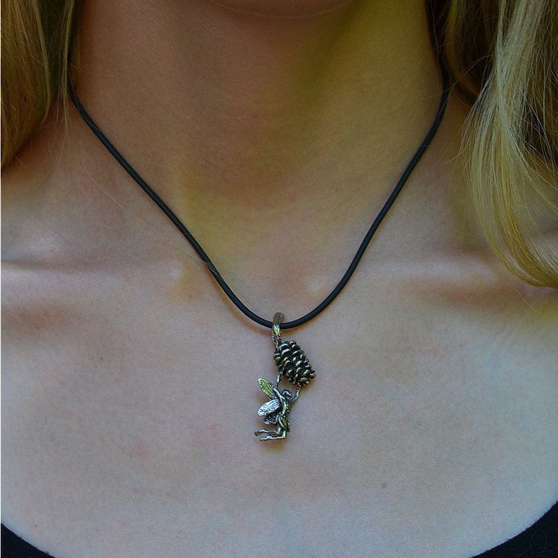 Pinecone Faerie Pendant in Sterling Silver image 4