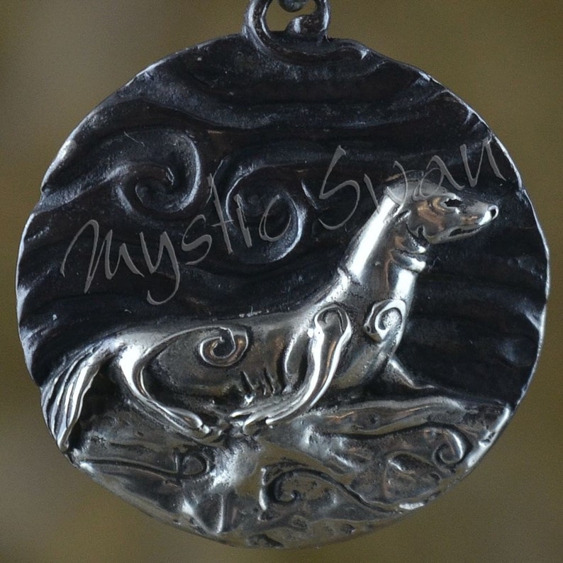 Seal Necklace, Seal Medallion, Sterling Silver Animal Jewelry, Spirit Animal Sea Lion Pendant image 3