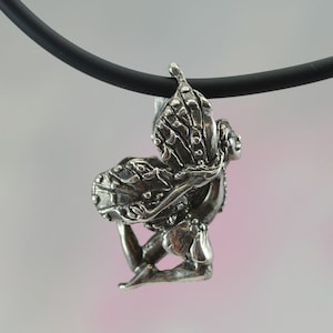 Sterling Silver Faerie Pendant, Small Flying Faerie