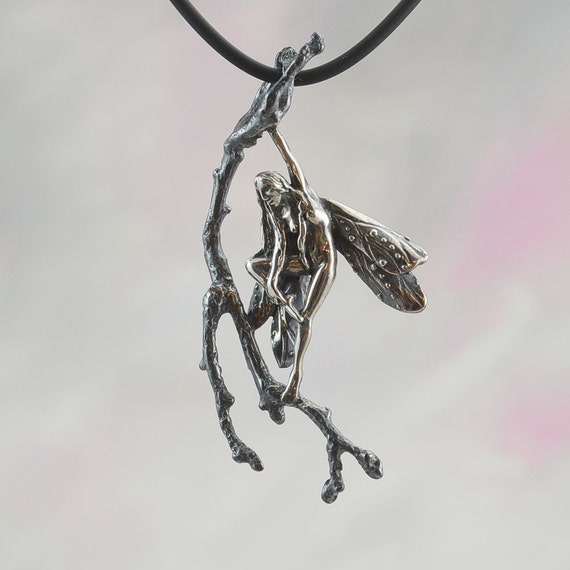 Fairy Necklace, Sterling Silver Fairy Pendant, Gift for