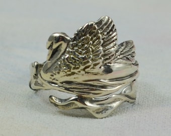 Swan Ring, Sterling Silver Animal Jewelry,  Renaissance Swan Ring