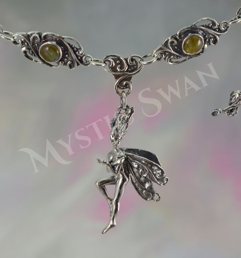 Three Frolicking Faeries With Labradorite Fantasy Necklace image 5