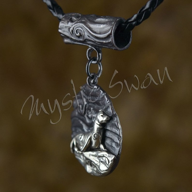 Seal Necklace, Seal Medallion, Sterling Silver Animal Jewelry, Spirit Animal Sea Lion Pendant Swirl Tube Bail