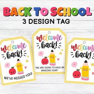 Welcome Back To School Gift Tags Printable, First Day Of School Treats Gift Tag, Welcome Bag Card For Teacher, Students, School Staff