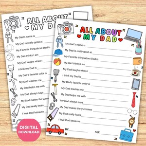Father's Day Printable Questionnaire: All About My Dad Coloring Page image 10