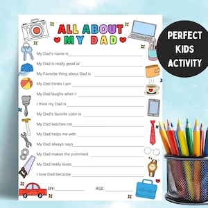 Father's Day Printable Questionnaire: All About My Dad Coloring Page image 6
