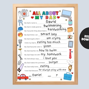 Father's Day Printable Questionnaire: All About My Dad Coloring Page image 8