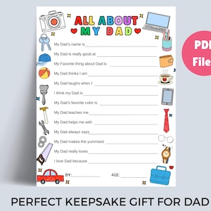 Father's Day Printable Questionnaire: All About My Dad Coloring Page image 7