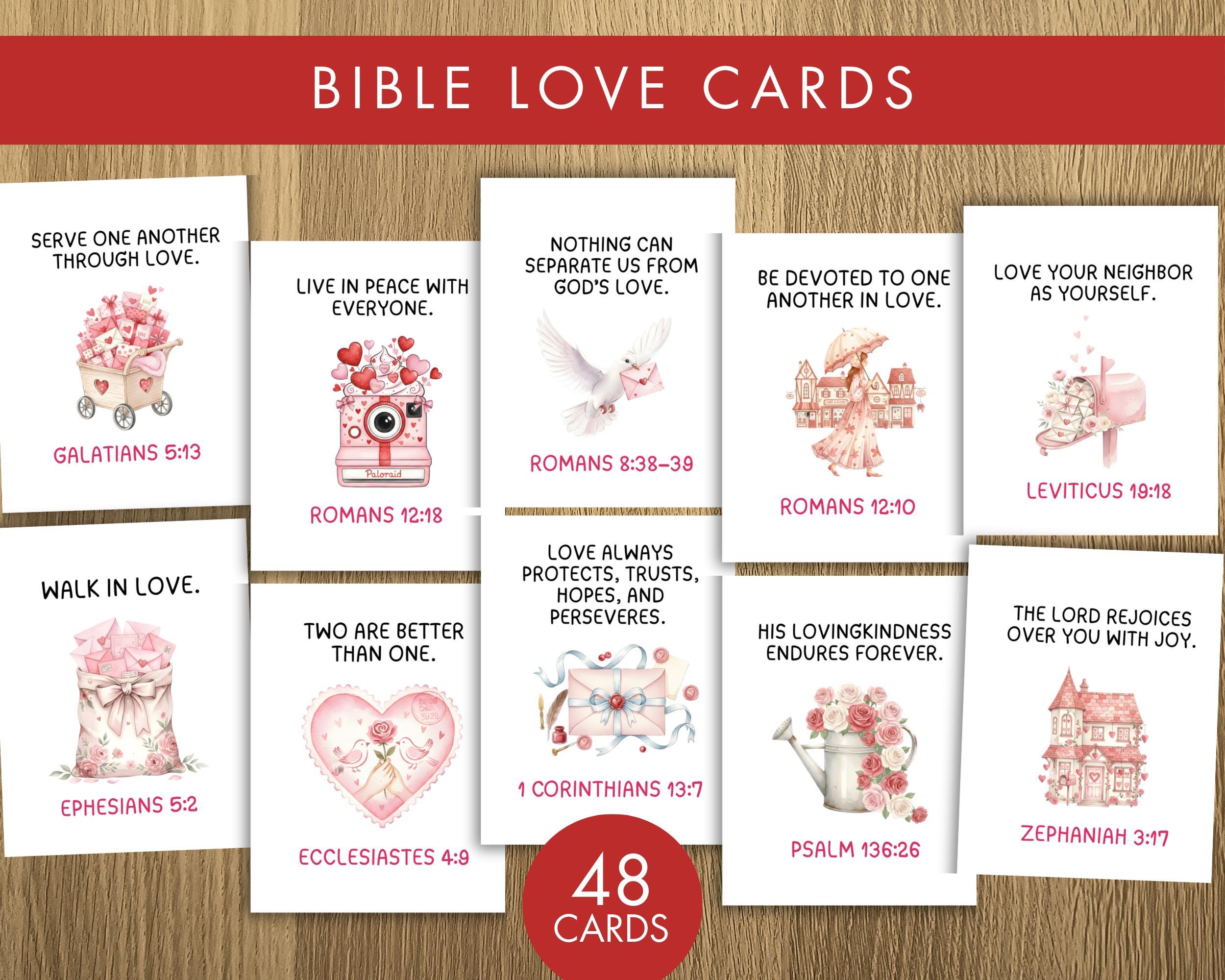 Bible Valentine Cards Printable Bible Verse Love Scripture Cards for ...